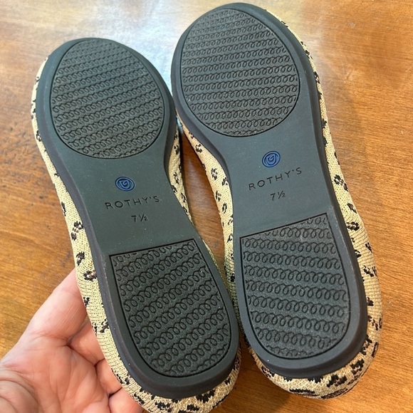 Rothy’s round toe flat ballerina slip on mini cheetah brown tan women’s 7.5 - Picture 8 of 10